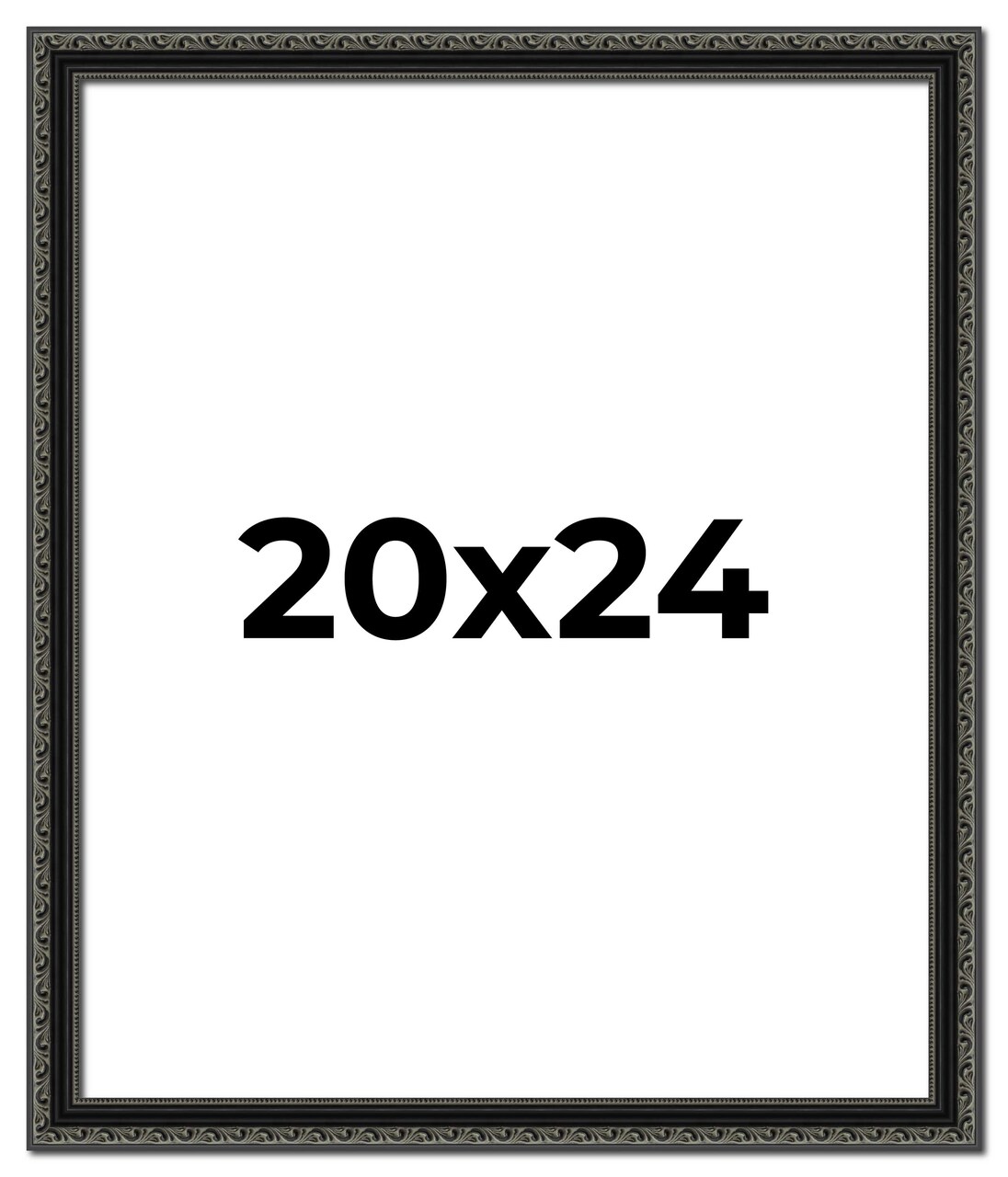 20x24 Antique Black Picture Frame - UV Acrylic, Foam Board Backing, Hanging Hardware